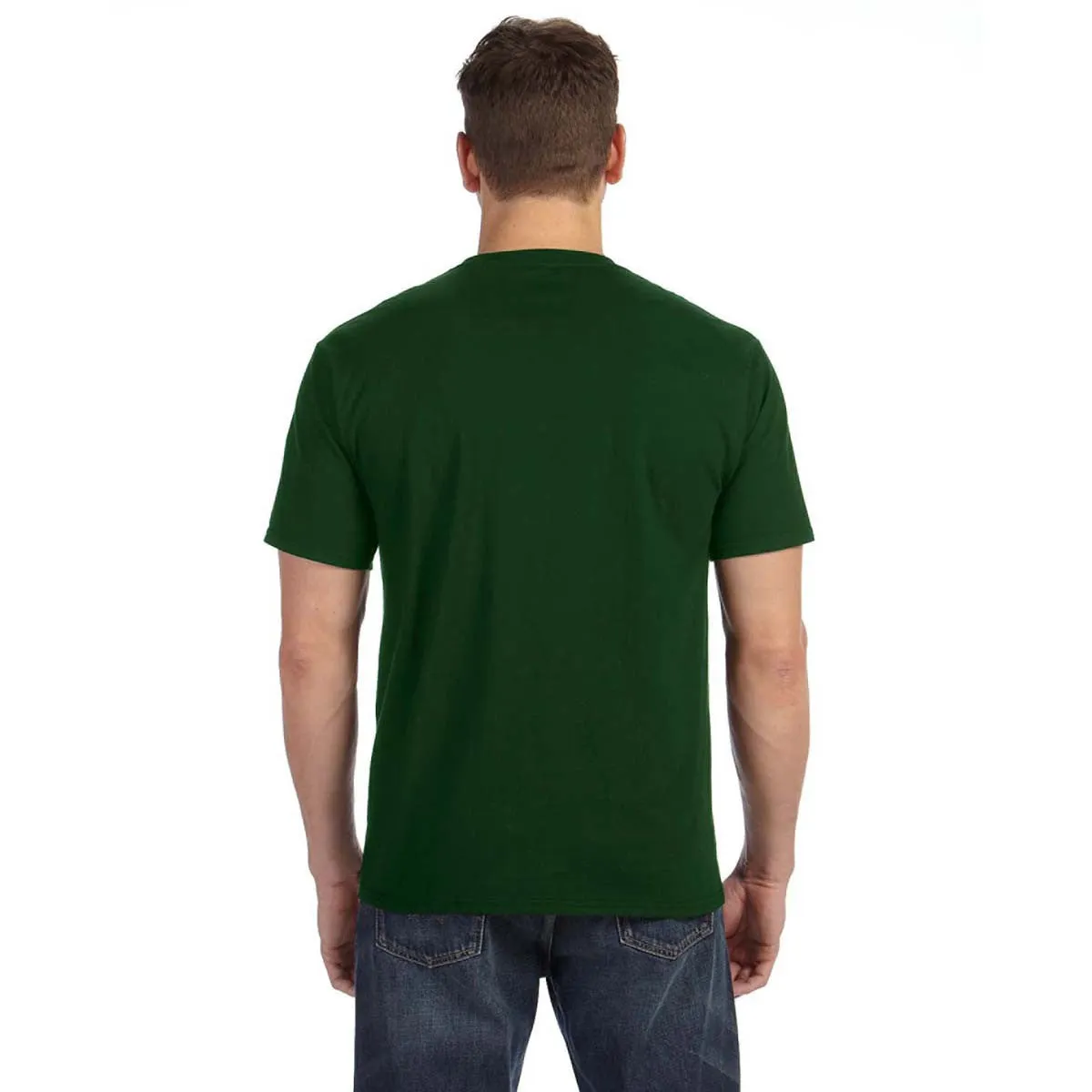 Anvil Men's Forest Green Midweight Pocket T-Shirt