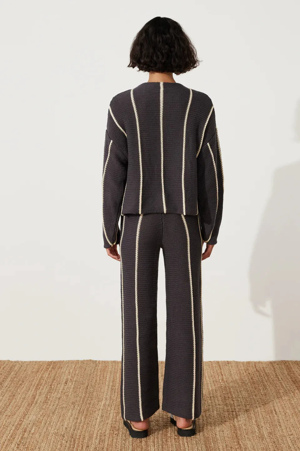 CHARCOAL STRIPE KNIT PANT