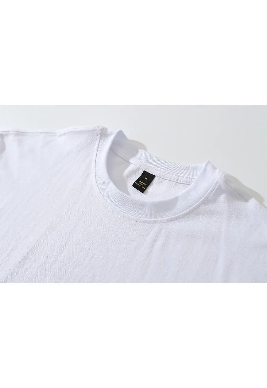 Graffiti t-shirt old rapper long tee retro hiphop top white