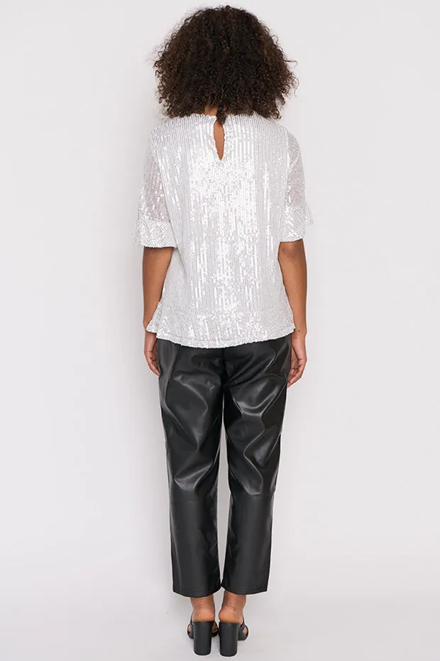 Joe Silver Sequins Party Top