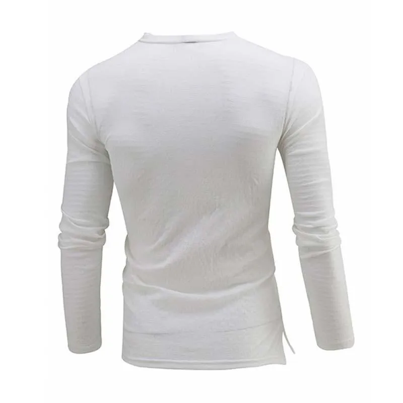 Men's Classic Casual V-Neck Long Sleeve T-Shirt 03851336K