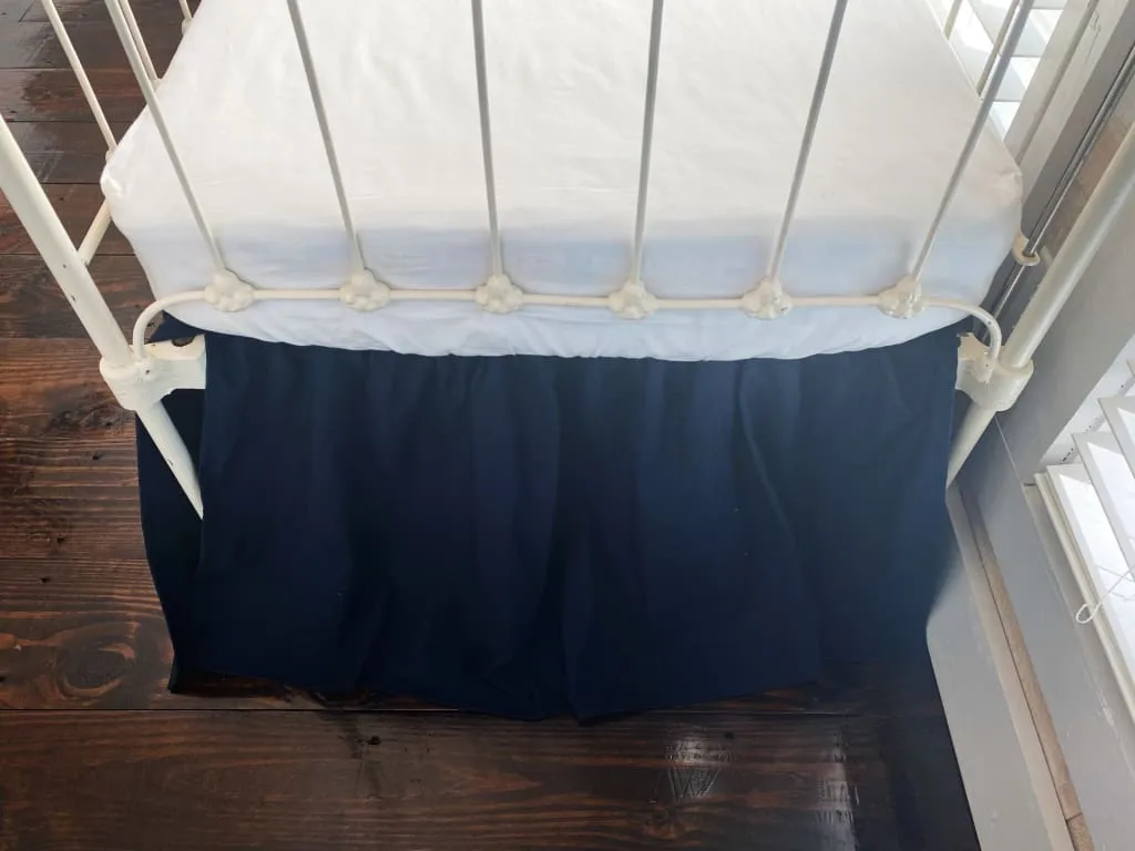 Navy Blue Farmhouse Crib Skirt