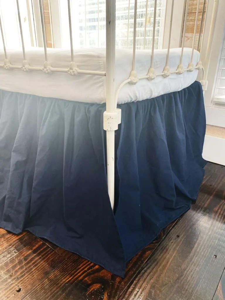 Navy Blue Farmhouse Crib Skirt
