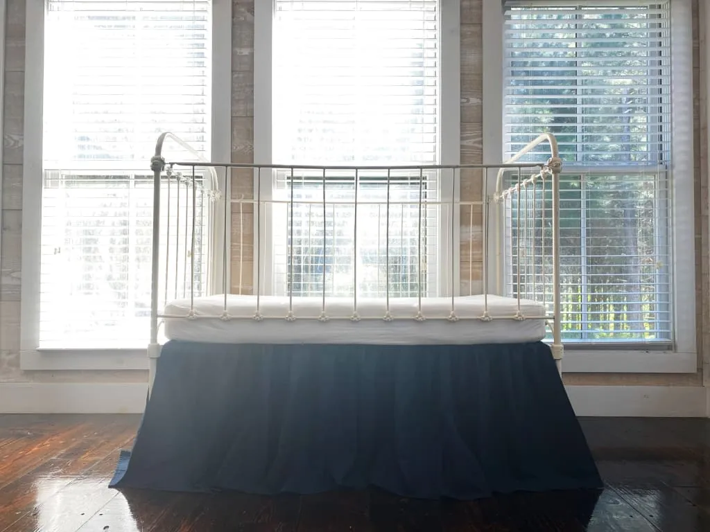 Navy Blue Farmhouse Crib Skirt