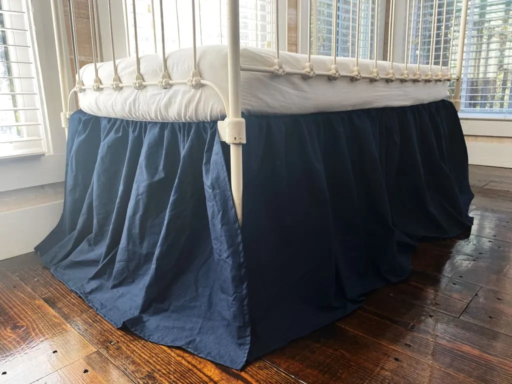 Navy Blue Farmhouse Crib Skirt