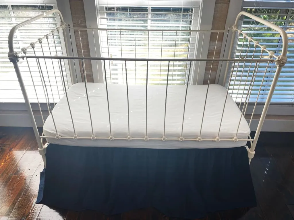 Navy Blue Farmhouse Crib Skirt