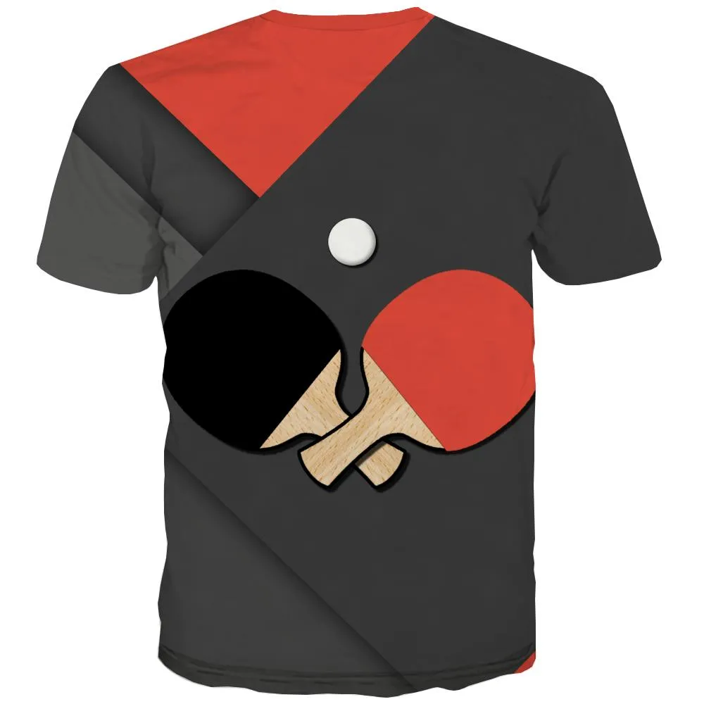 Pingpong T shirts Men Game Tshirt Printed Movement T-shirts Graphic Short Sleeve