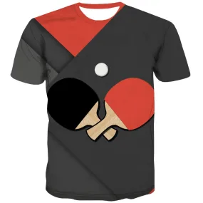 Pingpong T shirts Men Game Tshirt Printed Movement T-shirts Graphic Short Sleeve